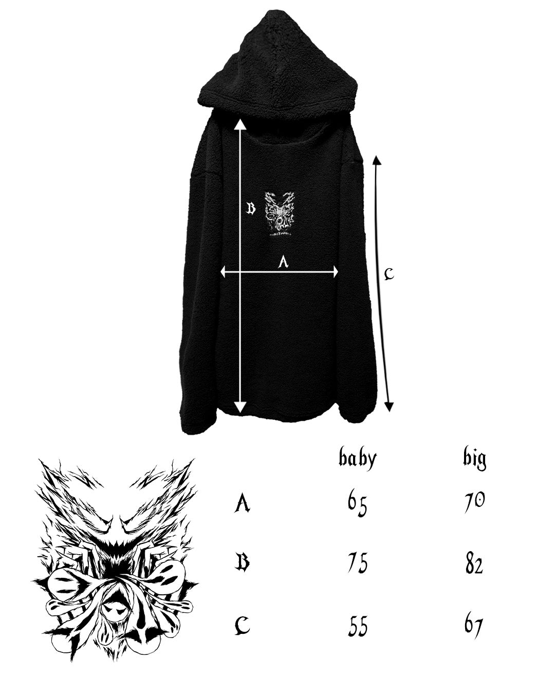 "SCYTHE OF TEARS" PLUSH HOODIE