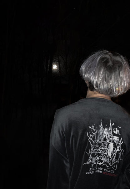 "DROWNING IN WEAKNESS" VELOUR LONGSLEEVE