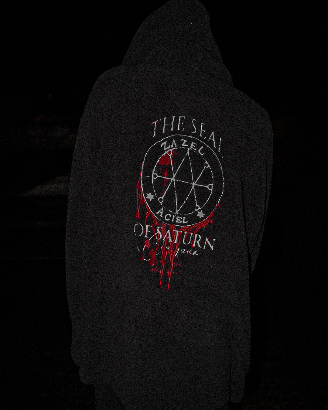 “the seal of saturn” plush hoodie