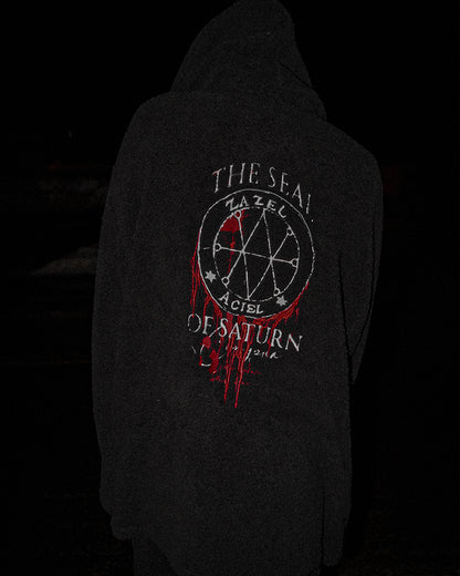 “the seal of saturn” plush hoodie